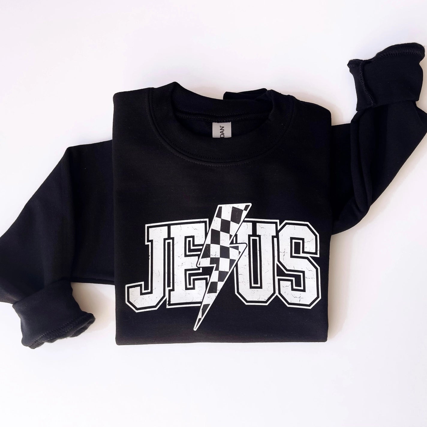 Jesus Checkered Sweatshirt-Kids